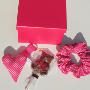 Δώρο Αγίου Βαλεντίνου - Φούξια κουτάκι - καρδιά, δώρο, χειροποίητα, σετ, αγ. βαλεντίνου, σετ δώρου, δώρα για γυναίκες - 2