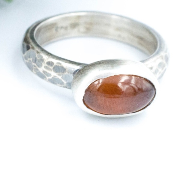Ασημένιο δαχτυλίδι με Γρανάδα - ημιπολύτιμες πέτρες, ασήμι 925, σταθερά