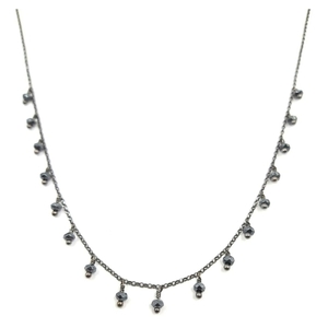 HEMATITE necklace (κολιέ ασημι925 με αιματίτες) - ημιπολύτιμες πέτρες, ασήμι 925, αιματίτης, κοντά