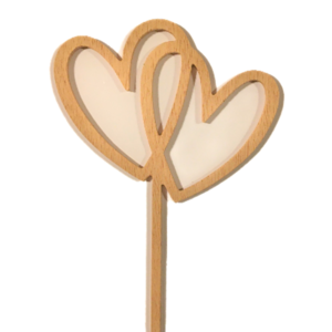 cake topper ξύλινες καρδιές 20cm - διακοσμητικά για τούρτες, αγ. βαλεντίνου, είδη για πάρτυ