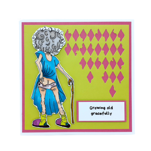 Χιουμοριστική κάρτα γενεθλίων - Old lady - μαμά, γενέθλια, χιουμοριστικό, δώρο για τη γιαγιά