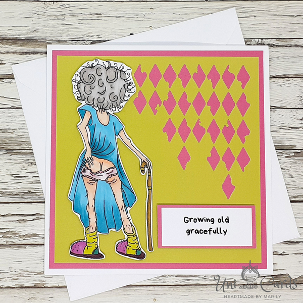 Χιουμοριστική κάρτα γενεθλίων - Old lady - μαμά, γενέθλια, χιουμοριστικό, δώρο για τη γιαγιά - 3