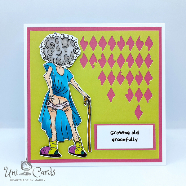 Χιουμοριστική κάρτα γενεθλίων - Old lady - μαμά, γενέθλια, χιουμοριστικό, δώρο για τη γιαγιά - 4