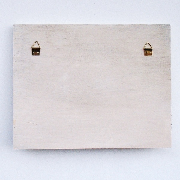 Ξύλινη κλειδοθήκη 25Χ19εκ., με σπιτάκια και καρδιά. - ζωγραφισμένα στο χέρι, κλειδί, ξύλινα διακοσμητικά, κλειδοθήκες - 3