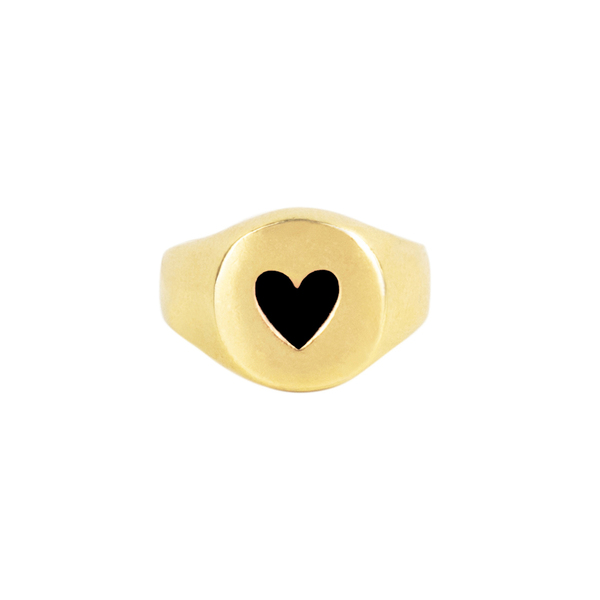 Δαχτυλίδι Chevalier "Golden Heart" - statement, chevalier, επιχρυσωμένα, καρδιά, αυξομειούμενα, φθηνά - 3