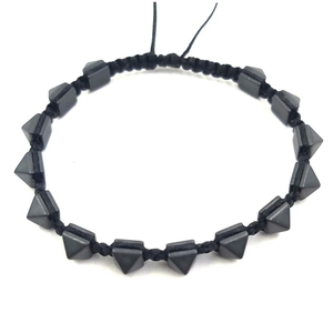 Grey pyramid hematite for him (αντρικό βραχιόλι αιματιτης) - αιματίτης, μακραμέ, βραχιόλια, αντρικά βραχόλια - 2