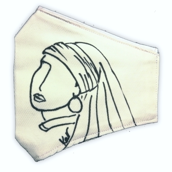Το κοριτσι με το μαργαριταρενιο σκουλαρικι 12Χ22εκ - βαμβάκι, ζωγραφισμένα στο χέρι, γυναικεία