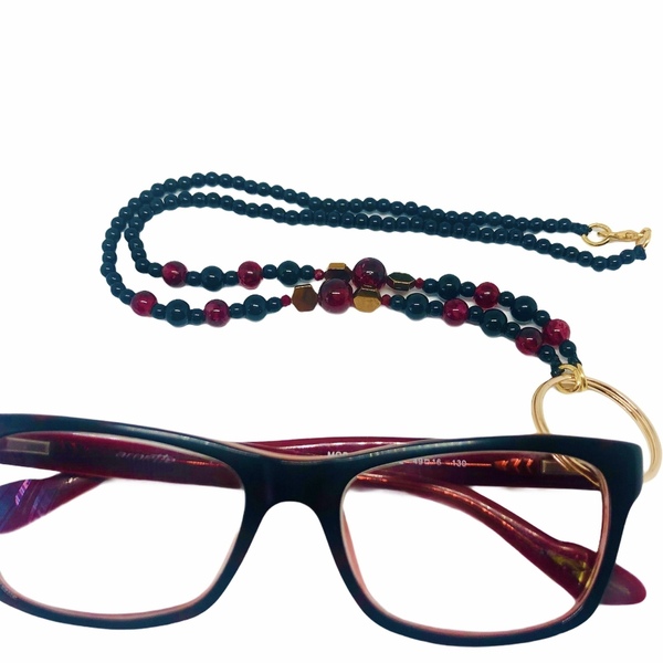 Αλυσίδα για γυαλιά μαύρη με χρυσό κρίκο - αλυσίδες, γυναικεία, αλυσίδα γυαλιών