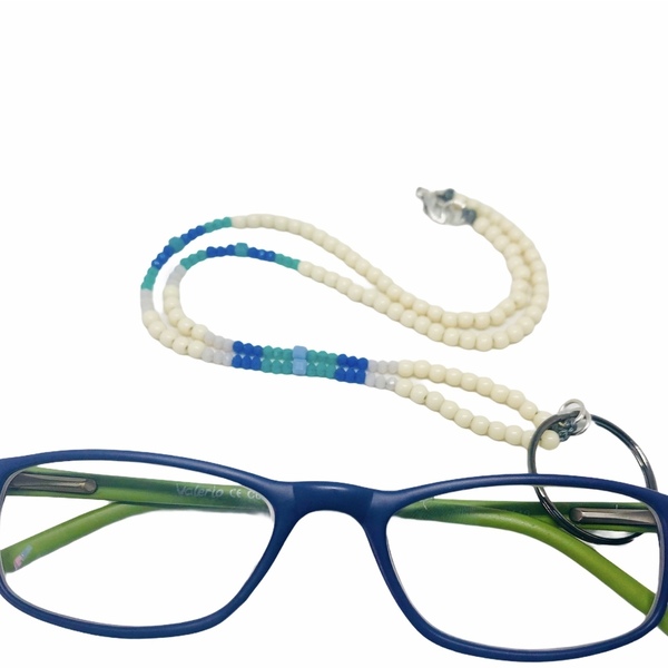 ΑΛυσίδα για γυαλιά μπεζ με γκρι σκούρο κρίκο - αλυσίδες, γυναικεία, αλυσίδα γυαλιών