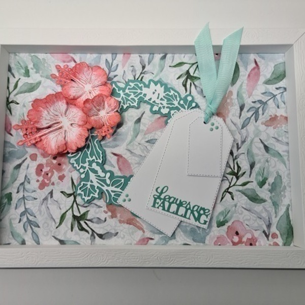 Χειροποίητο χάρτινο κάδρο με λουλούδια και κάρτελάκια - vintage, πίνακες & κάδρα, λουλούδια, χειροποίητα, πίνακες ζωγραφικής