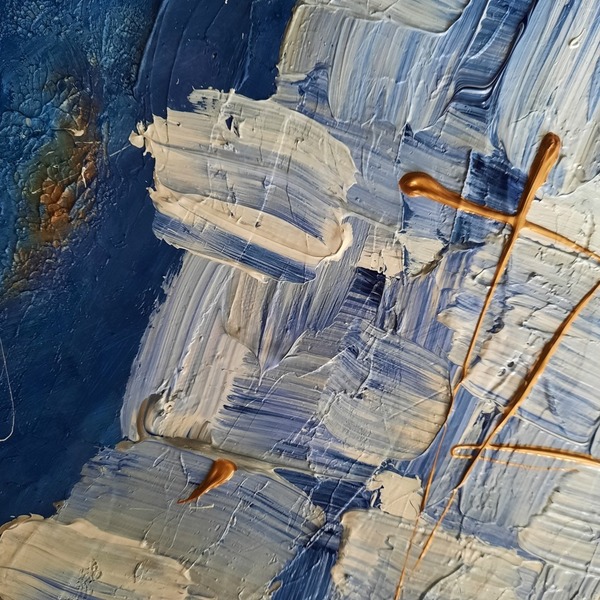 Abstract blue sea - πίνακες & κάδρα, πίνακες ζωγραφικής - 3
