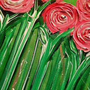 Pink roses - πίνακες & κάδρα, πίνακες ζωγραφικής - 2