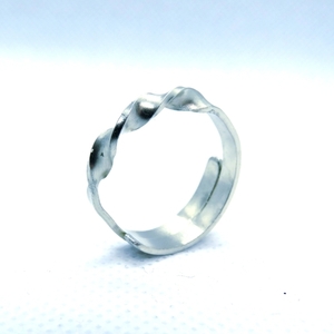 Δαχτυλίδι στριφτό από πλατύ αρζαντό - αλπακάς, μικρά, μεταλλικό, αυξομειούμενα, φθηνά - 2