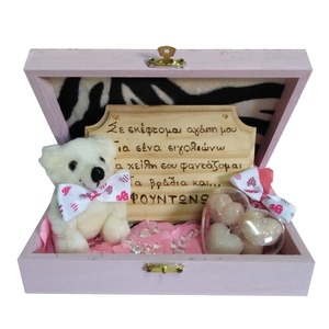 Δώρο Αγίου Βαλεντίνου σετ με ξύλινη μπιζουτιέρα ζεβρέ 19×12,5×5,1cm - σετ, αρωματικό, αγ. βαλεντίνου, σετ δώρου