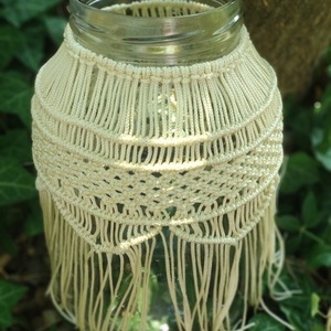 Macrame Βάζο Β16 - δώρο, διακόσμηση, διακόσμηση βεράντας - 3