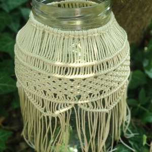 Macrame Βάζο Β16 - δώρο, διακόσμηση, διακόσμηση βεράντας - 3