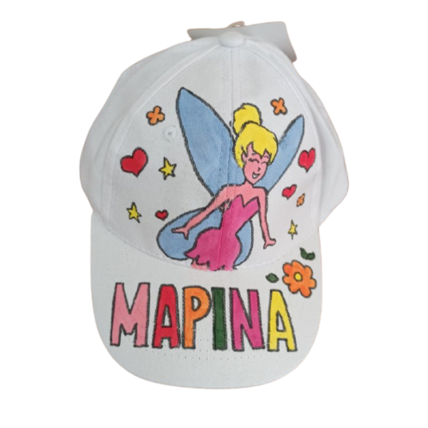 παιδικό καπέλο jockey με όνομα και θέμα ξανθιά νεράιδα ( blonde fairy) - δώρο, όνομα - μονόγραμμα, νεράιδα, καπέλα
