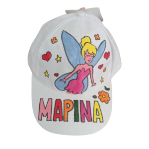 παιδικό καπέλο jockey με όνομα και θέμα ξανθιά νεράιδα ( blonde fairy) - δώρο, όνομα - μονόγραμμα, νεράιδα, καπέλα