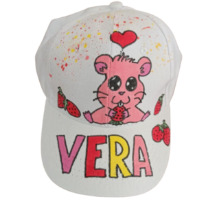 παιδικό καπέλο jockey με όνομα και θέμα cute hamster ( χάμστερ ) - δώρο, όνομα - μονόγραμμα, personalised, καπέλα, ζωάκια