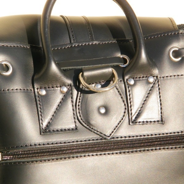 Δερμάτινη τσάντα πλάτης με 1 τσέπη σε μαύρο χρώμα - δέρμα, vintage, πλάτης, σακίδια πλάτης, romantic, all day, minimal, boho, ethnic - 3
