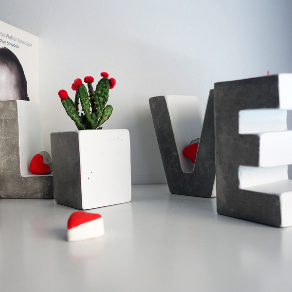 Τσιμεντένιο " LOVE" Υ13cmΧΜ26cmΧΠ7cm - τσιμέντο, δώρα επετείου, βάσεις για ρεσώ, διακοσμητικά, σετ δώρου, διακόσμηση κήπου - 4