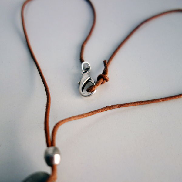Necklace " HEART "...με γέμιση φελλό - μοναδικό, γυναικεία, τσιμέντο, φελλός, κοσμήματα, δώρα επετείου - 5