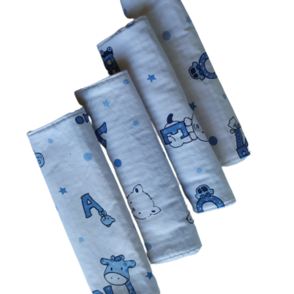 Πανάκια φροντίδας λευκά με μπλε γράμματα - αγόρι, δώρο, βρεφικά, πετσέτες - 2