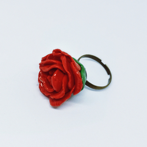 Δαχτυλίδι κόκκινο τριαντάφυλλο antique - τριαντάφυλλο, σε αγαπώ, επέτειος, κούπες & φλυτζάνια, δώρα για γυναίκες