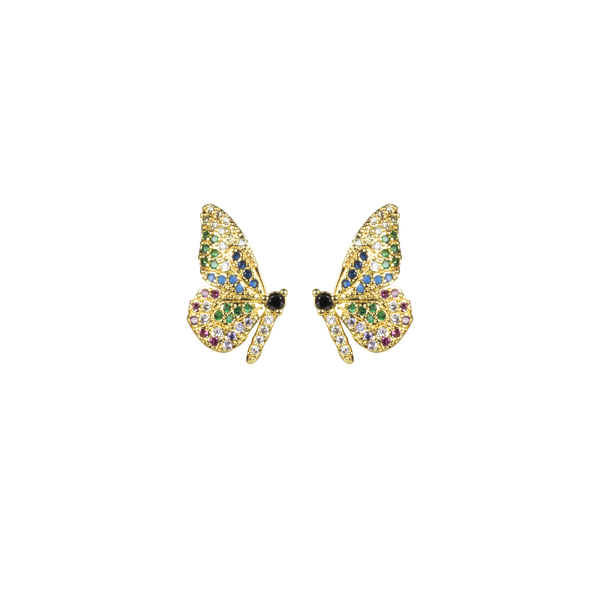 Καρφωτά Σκουλαρίκια με Zircon "Butterfly" - πεταλούδα, καρφωτά, μικρά, ζιργκόν