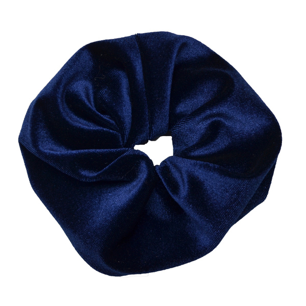 Χειροποίητο βελούδινο Scrunchie "The one with the blue velvet scrunchie" - λαστιχάκια μαλλιών
