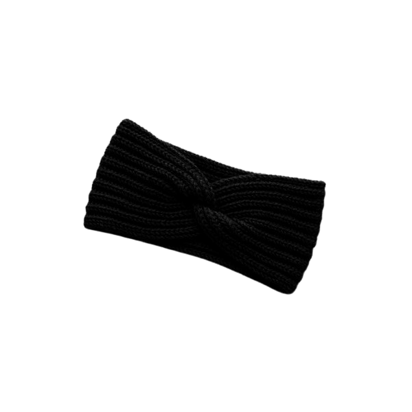 144."Headband/Earwarmer"- Χειροποίητη-πλεκτή Κορδέλα-Μαύρη -No144-298. - ακρυλικό, σκουφάκια, headbands - 3