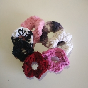 10 τεμάχια κοκαλάκια scrunchies - λαστιχάκια μαλλιών - 4