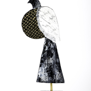 Διακοσμητικό πτηνο - ξύλο, ζωγραφισμένα στο χέρι, μέταλλο, χειροποίητα, διακοσμητικά