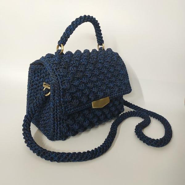 Πλεκτή μεγάλη clutch τσάντα - χιαστί, χειρός, clutch, πλεκτές τσάντες, all day - 2