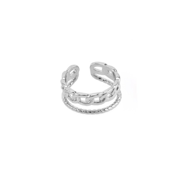 Δαχτυλίδι σε σχήμα αλυσίδα - ορείχαλκος, boho, μπρούντζος, επιροδιωμένα, αυξομειούμενα