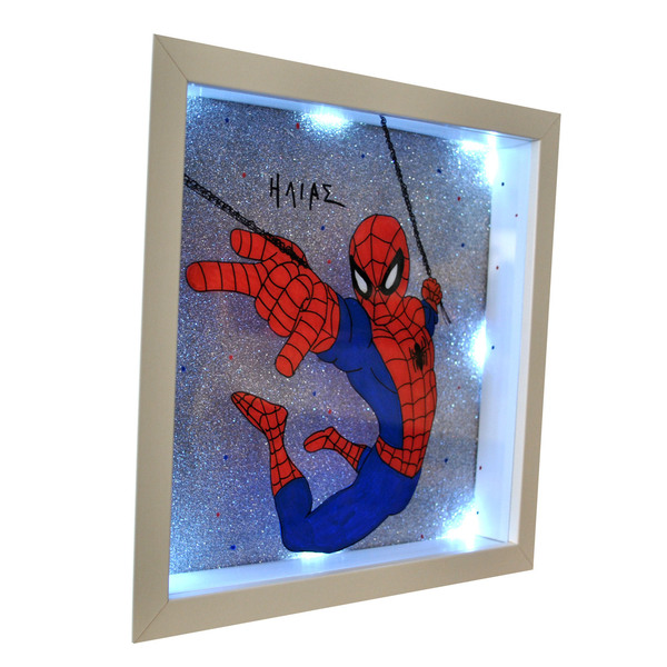 Spiderman Φωτιστικό Καδράκι - πίνακες & κάδρα, αγόρι, προσωποποιημένα, παιδικά κάδρα - 2
