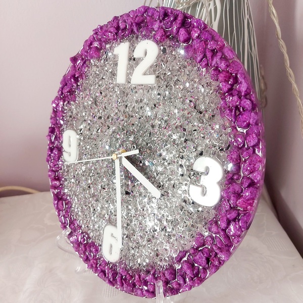 Geode wall clock - εποξική ρητίνη - 3