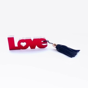 Διακοσμητικά Γράμματα LOVE Επιτραπέζια από Plexi Glass και Φούντα 10 x 3.5Y - αγάπη, plexi glass, διακοσμητικά - 3