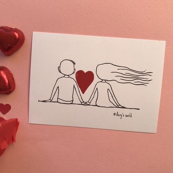 Ευχετήρια κάρτα ρομαντική και καρδιά πινιάτα - καρδιά, επέτειος, κάρτα ευχών, ευχετήριες κάρτες - 5