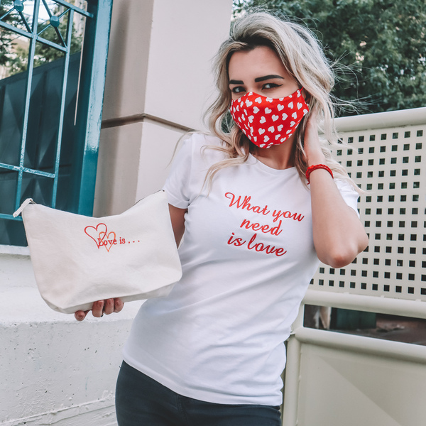 Valentine T-shirt - ύφασμα, κεντητά, αγ. βαλεντίνου, σετ δώρου, δώρα για γυναίκες - 3