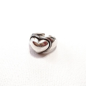 Δαχτυλίδι καρδιά ασημένιο αυξομειούμενο ασημί επιπλατινωμένο - καρδιά, boho, μεγάλα, αγ. βαλεντίνου, αυξομειούμενα - 4