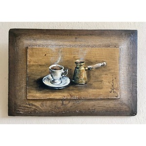Ακρυλικό σε ξύλο (ελληνικός καφές) - πίνακες & κάδρα, πίνακες ζωγραφικής