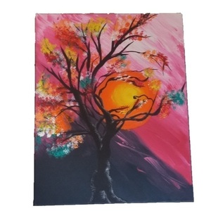Πίνακας Ζωγραφική σε καμβά δέντρο σε ηλιοβασίλεμα - πίνακες & κάδρα, καμβάς, πίνακες ζωγραφικής, δέντρο