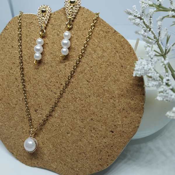 Pearl classy set - charms, ορείχαλκος, ατσάλι, πέρλες, φθηνά