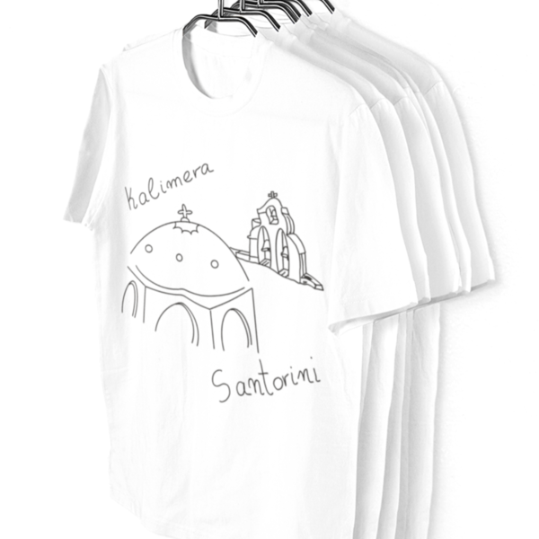 Handpainted t shirt Greece - βαμβάκι, ζωγραφισμένα στο χέρι, χειροποίητα - 4
