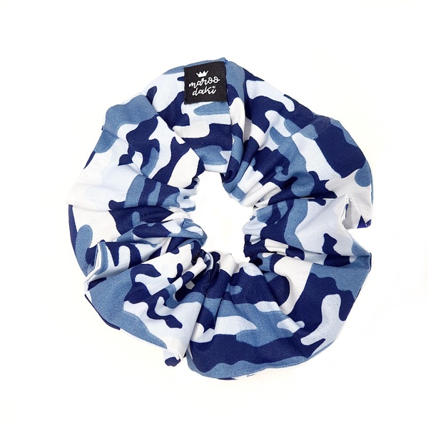 Scrunchie λαστιχάκι μαλλιών #armyblue - κοκκαλάκι, γυναικεία, λαστιχάκι, για τα μαλλιά, λαστιχάκια μαλλιών