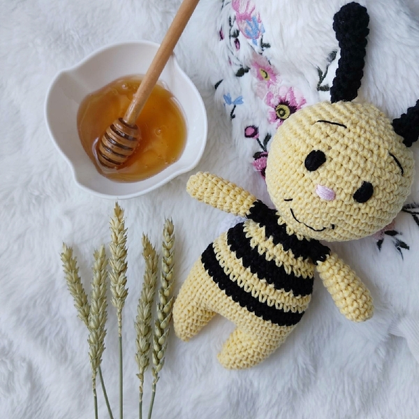 Amigurumi μέλισσα πλεκτό χειροποίητο κουκλάκι - δώρο, λούτρινα, amigurumi - 3