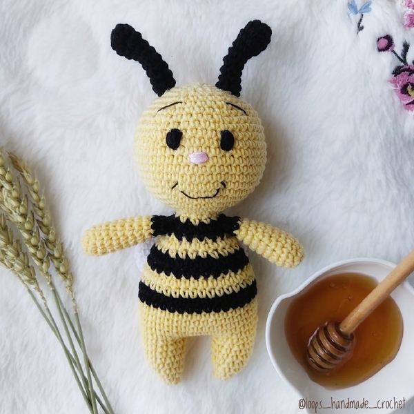 Amigurumi μέλισσα πλεκτό χειροποίητο κουκλάκι - δώρο, λούτρινα, amigurumi - 5