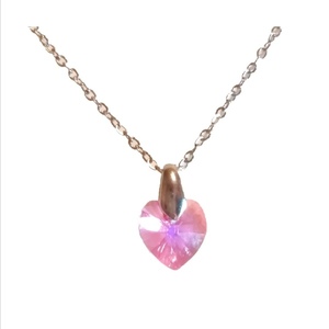 Κρύσταλλος γνήσιος Swarovski ροζ καρδιά - ημιπολύτιμες πέτρες, καρδιά, swarovski, μέταλλο, κοσμήματα