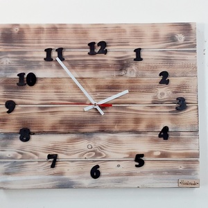 Ξύλινο ρολόι ''burning white''-διαστασεις 29χ29χ2 εκ. - τοίχου, ξύλο